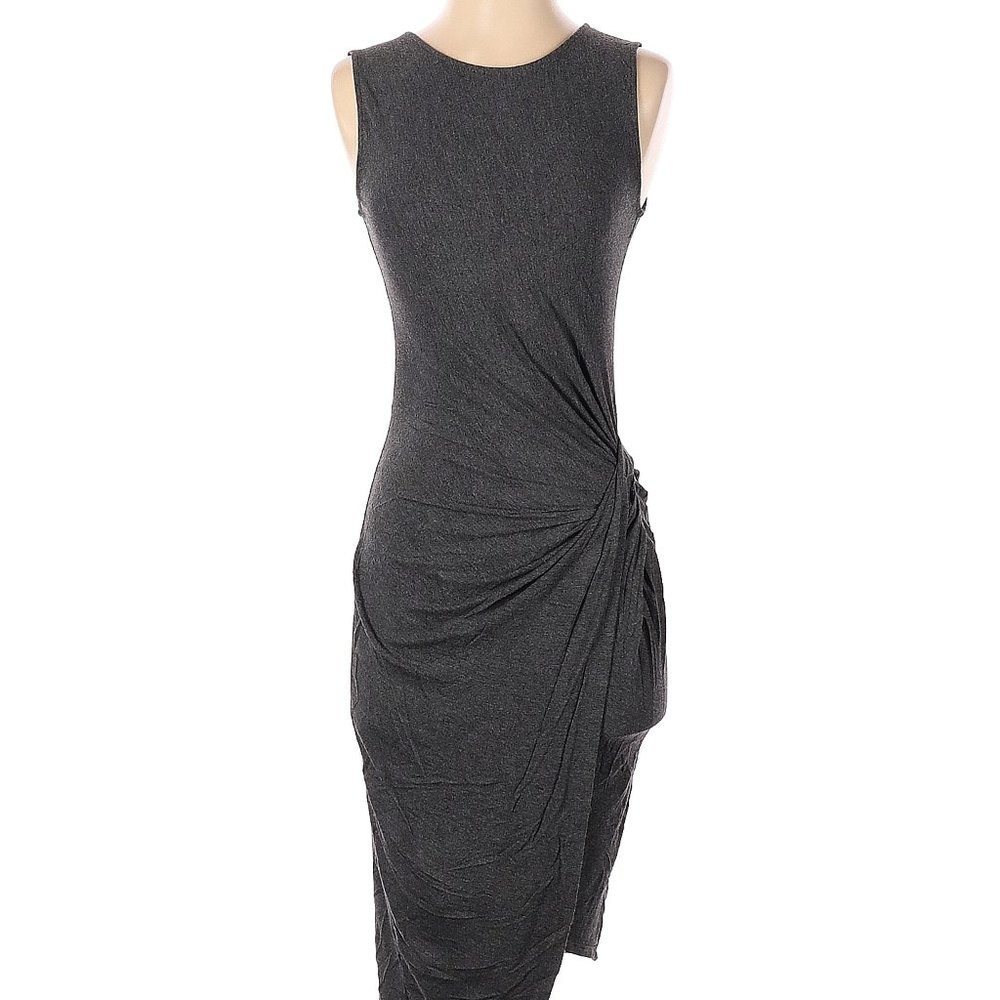 COPY - Stella Luce Knit Gray Bodycon Asymmetrical Wrap Dress LARGE